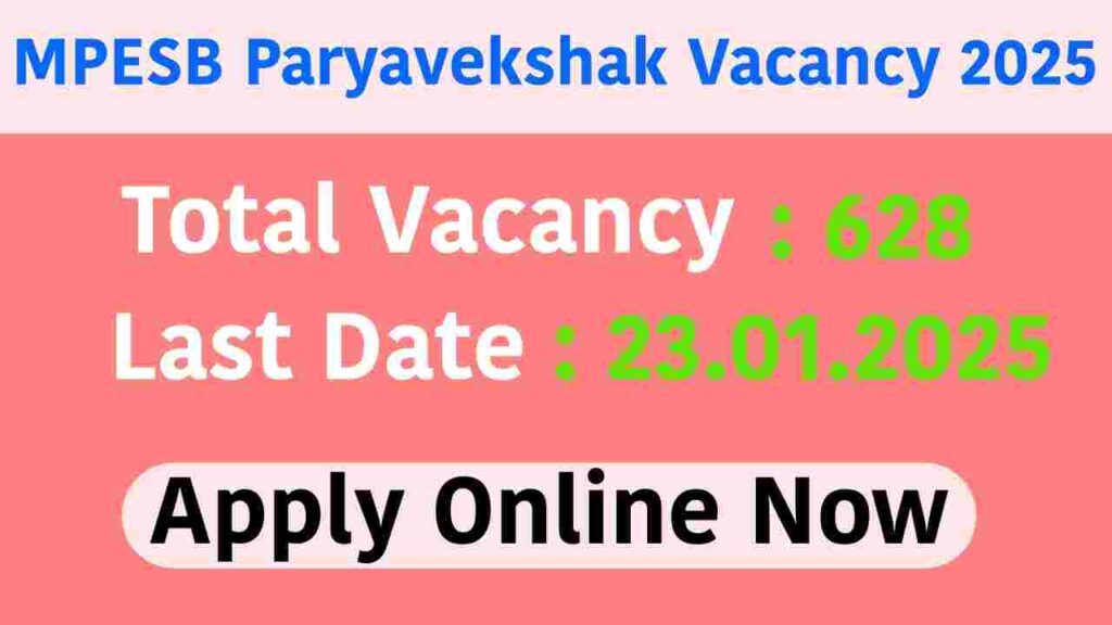 MPESB Paryavekshak Vacancy 2025